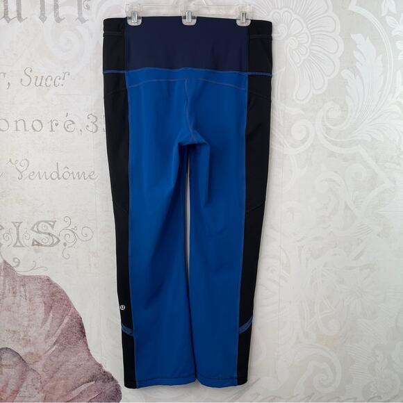 Lululemon Run Ice Queen Pant Limitless Blue Black Size 12 Like New - Picture 4 of 16